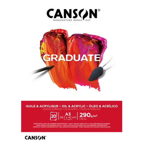 Canson Olie Acrylblok Canson Graduate A3 290gr 20 vel