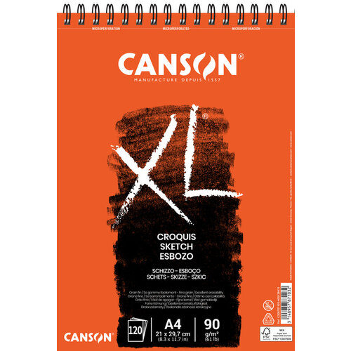Canson Schetsblok Canson XL Croquuis A4 90gr spiraal 120 vel