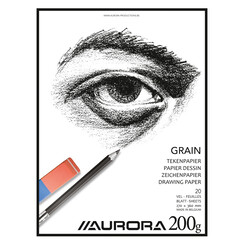 Bloc à dessin Aurora 27x36cm 20 feuilles 200g papier Grain
