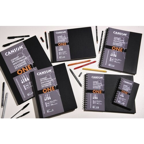 Canson Carnet de croquis Canson One Art Book 140x216mm 80 feuilles 100g noir