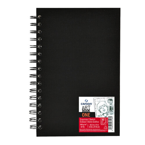 Canson Carnet de croquis Canson One Art Book 216x279mm 80 feuilles 100g noir