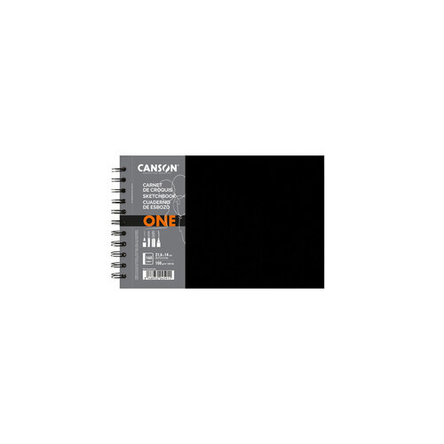 Canson Tekenboek Canson One Art Book 80 witte vellen 100gr 216x140mm zwart