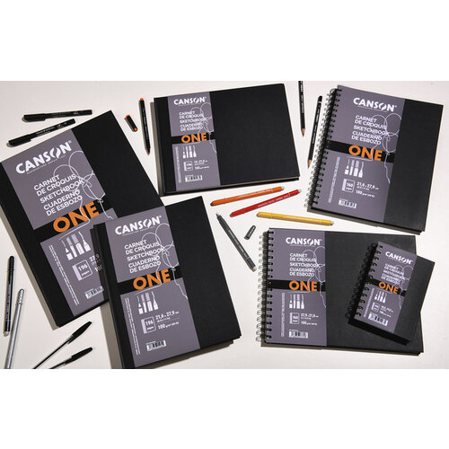 Canson Tekenboek Canson One Art Book 80 witte vellen 100gr 216x140mm zwart
