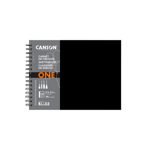 Canson Tekenboek Canson One Art Book 80 witte vellen 100gr 279x216mm zwart