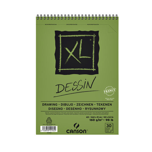 Canson Bloc à dessin Canson XL Dessin A5 30 feuilles 160g à spirale