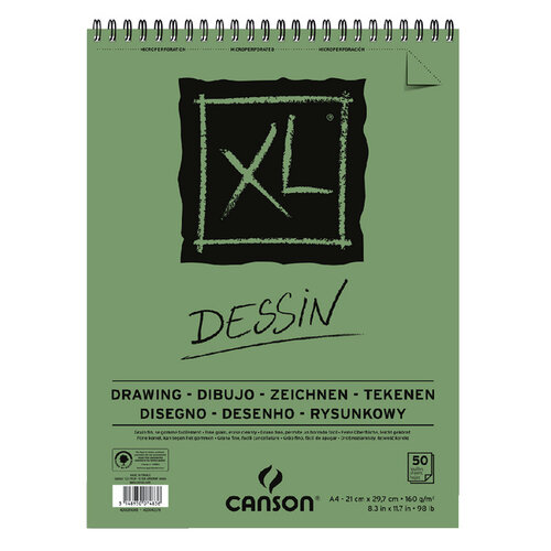 Canson Tekenblok Canson XL Dessin A4 160gr spiraal 50 vel