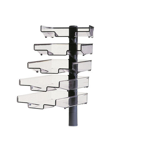 Hansa Corbeilles à courrier Hanza 5 corbeilles colonne pivotante 360 degrés noir