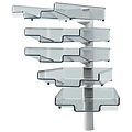 Hansa Corbeilles à courrier Hanza 5 corbeilles colonne pivotante 360 degrés gris