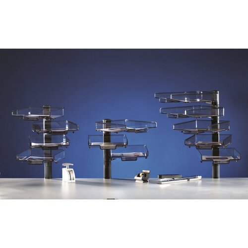 Hansa Corbeilles à courrier Hanza 4 corbeilles colonne pivotante 360 degrés noir