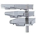 Hansa Corbeilles à courrier Hanza 3 corbeilles colonne pivotante 360 degrés gris