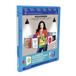 Presentatieringband Oxford Polyvision A4 4-rings O-mech 20mm blauw