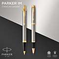 Parker Stylo bille et roller Parker IM Brushed Metal GT Medium 2 pièces