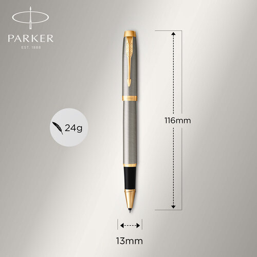 Parker Stylo bille et roller Parker IM Brushed Metal GT Medium 2 pièces