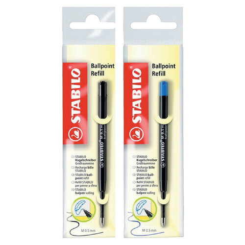 Stabilo Balpenvulling STABILO standaard medium zwart  blister à 1 stuk
