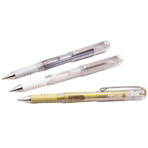 Pentel Gelschrijver Pentel K230M medium metallic zilver