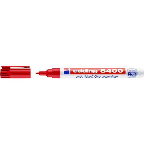 edding Feutre CD edding 8400 pointe ogive 0,5-1mm rouge