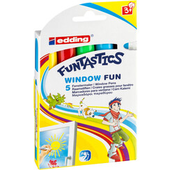 Marqueur craie edding 16-5 Funtatics Window Fun assorti boîte 5 pièces