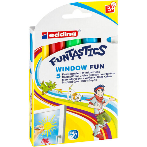edding Krijtstift edding 16-5 Funtastics window fun assorti doos à 5 stuks