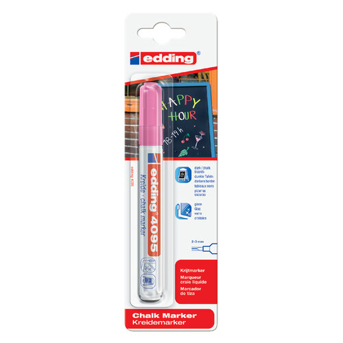 edding Krijtstift edding 4095 rond 2-3mm neon roze blister à 1 stuk