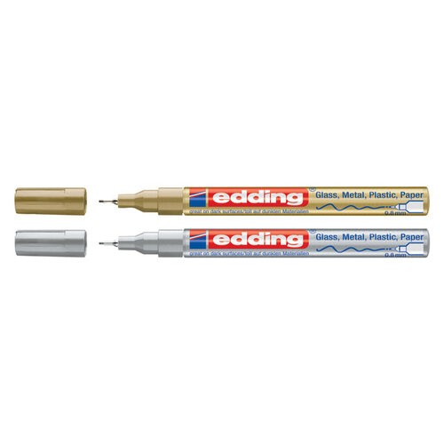 edding Feutre Laque edding 780 ogive 0,8mm or/argent blister 2pcs