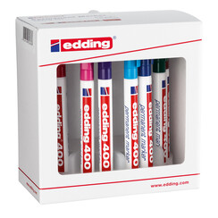 Viltstift edding 400 rond 1mm met houder assorti set Ã  10 stuks