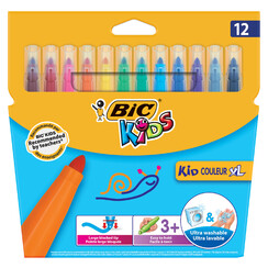 Kleurstiften BicKids couleur  XL assorti blister Ã  12 stuks