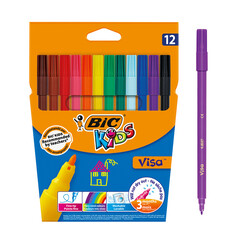 Kleurstiften BicKids Visa fijn assorti etui Ã  12 stuks
