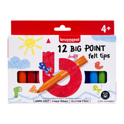 Viltstift Bruynzeel Kids big point blister Ã  12 kleuren