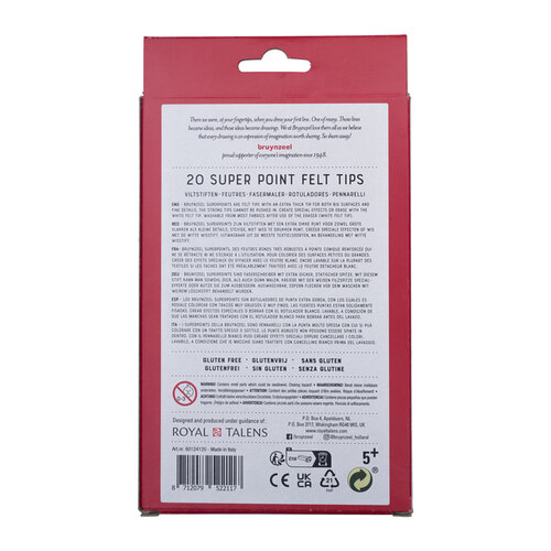 Bruynzeel Viltstift Bruynzeel Kids Super Point set à 20 kleuren