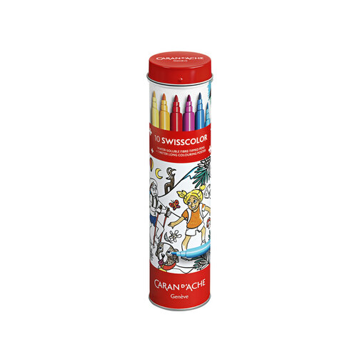 Caran d'ache Feutre Caran d'ache Swisscolor avec poster étui 10 couleurs