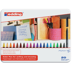 Fineliner edding 1200 fijn assorti blik Ã  20 stuks