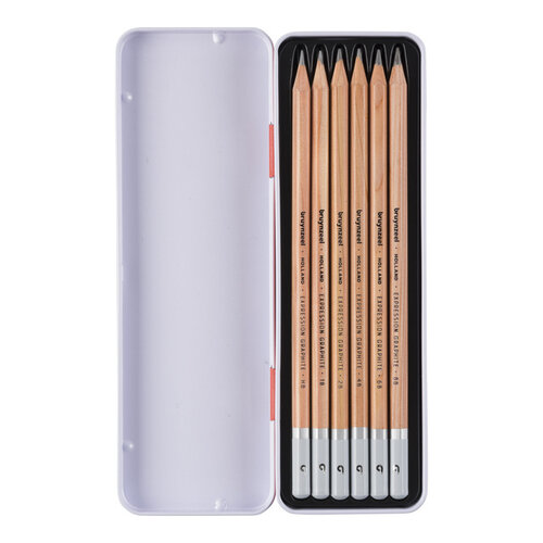 Bruynzeel Crayons graphite Bruynzeel Expression set 6 duretés gris