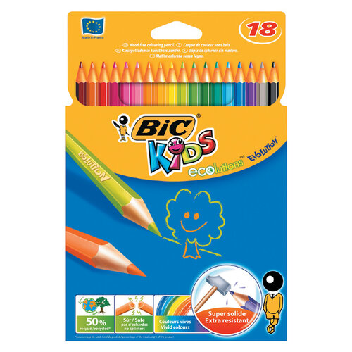 Bickids Crayons Couleur BIC Kids Evolution 18 couleurs assorti