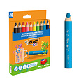 Bickids Kleurpotloden BicKids Multi Surface inclusief puntenslijper assorti pak à 10 stuks