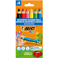 Bickids Kleurpotloden BicKids Multi Surface inclusief puntenslijper assorti pak à 6 stuks
