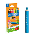 Bickids Kleurpotloden BicKids Multi Surface inclusief puntenslijper assorti pak à 6 stuks
