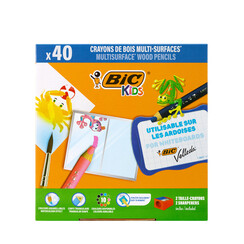 Kleurpotloden Bickids Multi Surface Class incl 2 puntenslijpers assorti 10 kleuren pak Ã  40 stuks