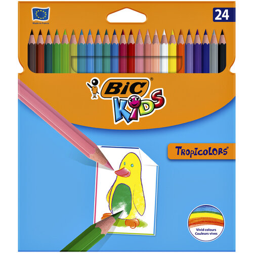 Bickids Kleurpotloden BicKids Tropicolors assorti blister à 24 stuks