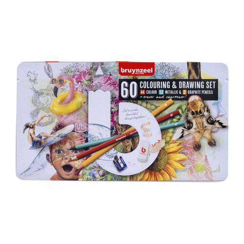 Bruynzeel Set dessin Bruynzeel Art créatif boîte 60 pièces assorti