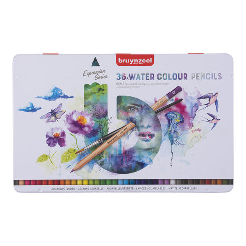 Bruynzeel Crayon aquarelle Bruynzeel Expression set 36 pièces assorti