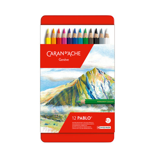 Caran d'ache Kleurpotloden Caran d'Ache Pablo assorti blik à 12stuks
