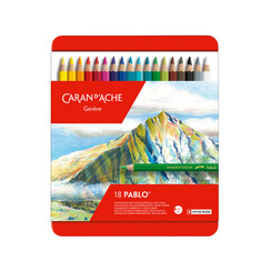 Kleurpotloden Caran d'Ache Pablo assorti blik Ã  18stuks