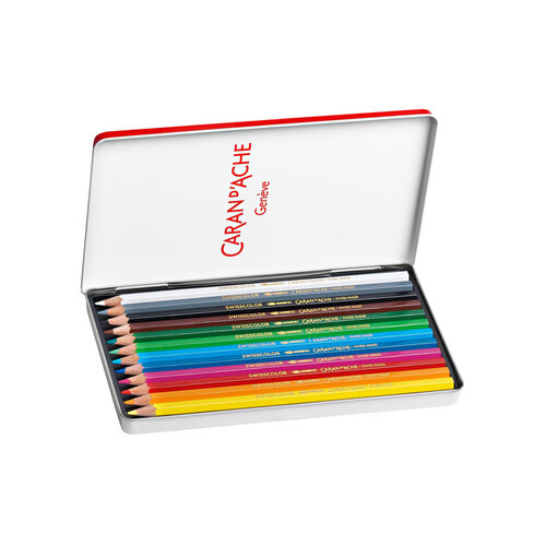 Caran d'ache Kleurpotloden Caran d'Ache Swisscolor aquarel 12 stuks assorti