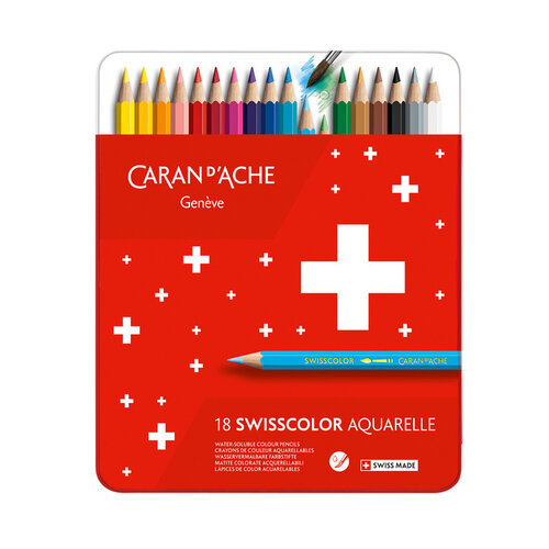 Caran d'ache Kleurpotloden Caran d'Ache Swisscolor aquarel 18 stuks assorti