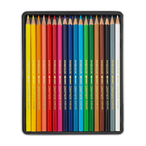 Caran d'ache Kleurpotloden Caran d'Ache Swisscolor aquarel 18 stuks assorti