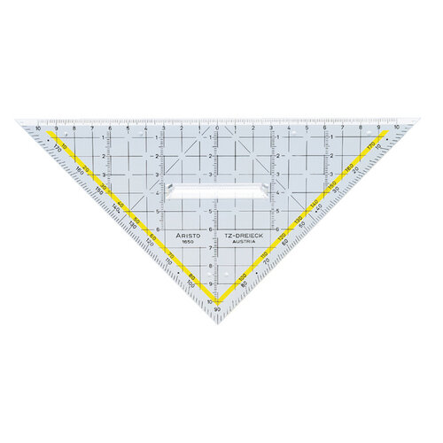 Aristo Geodriehoek Aristo 1650/2 225mm met greep transparant