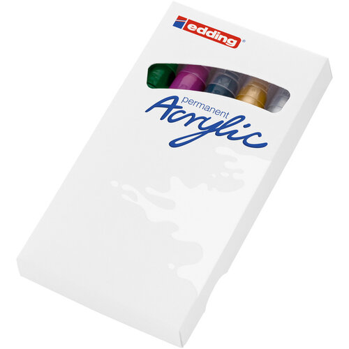 edding Acrylmarker edding e-5100 medium metallic assorti set à 5 stuks