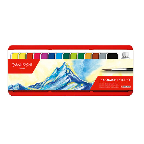 Caran d'ache Plakkaatverf Caran d'Ache blik à 15 kleuren