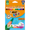 Bickids Kleurpotloden BicKids Evolution ecolutions triangle assorti etui à 12 stuk