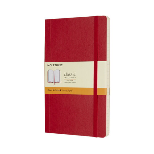 Moleskine Carnet de notes Moleskine L 130x210mm ligné Soft rouge écarlate